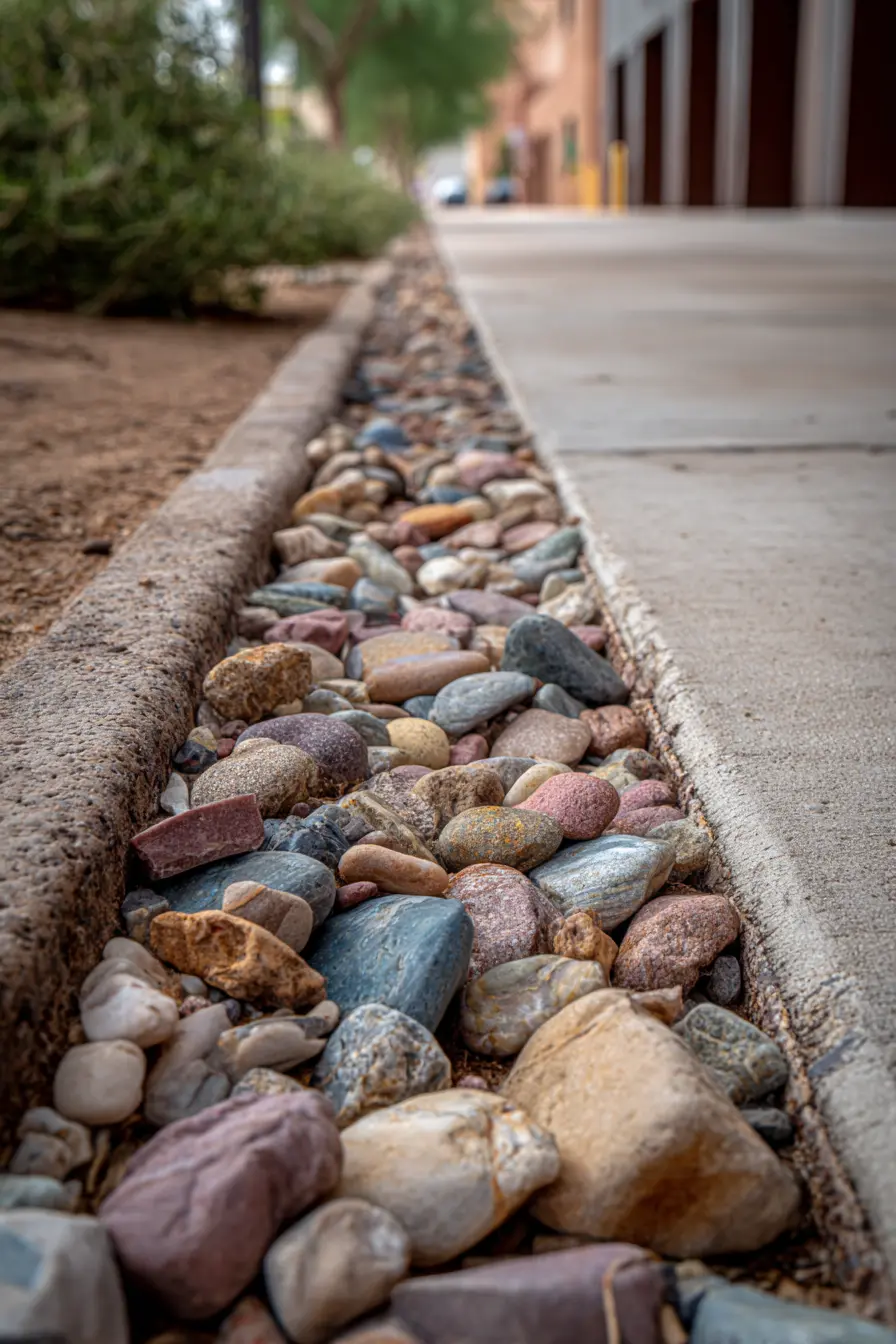 Colorful River Rock Border