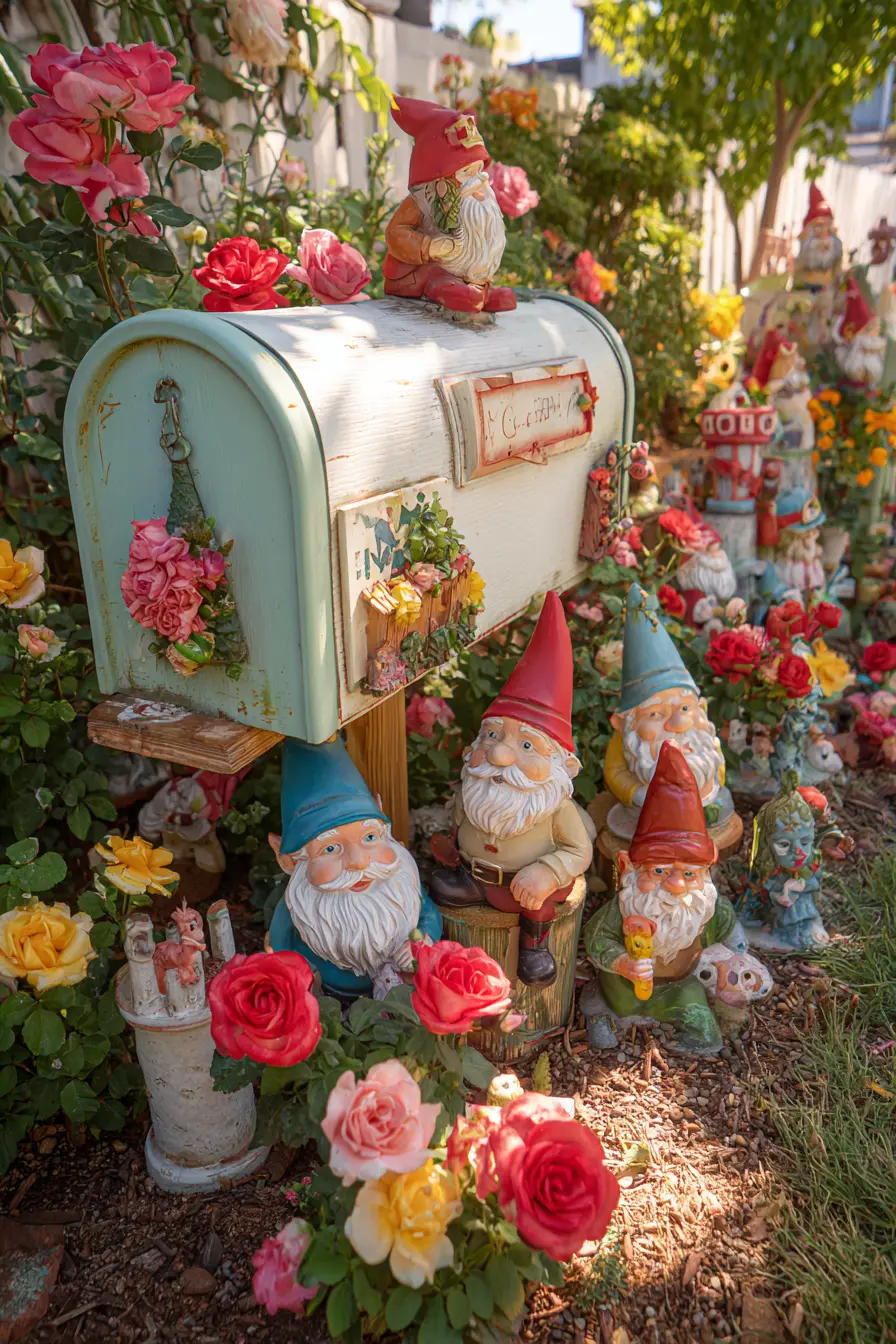 Whimsical Gnome Mailbox with Garden Charm