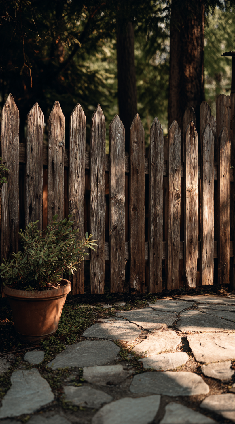Weathered Cedar Fence with Rustic Charm