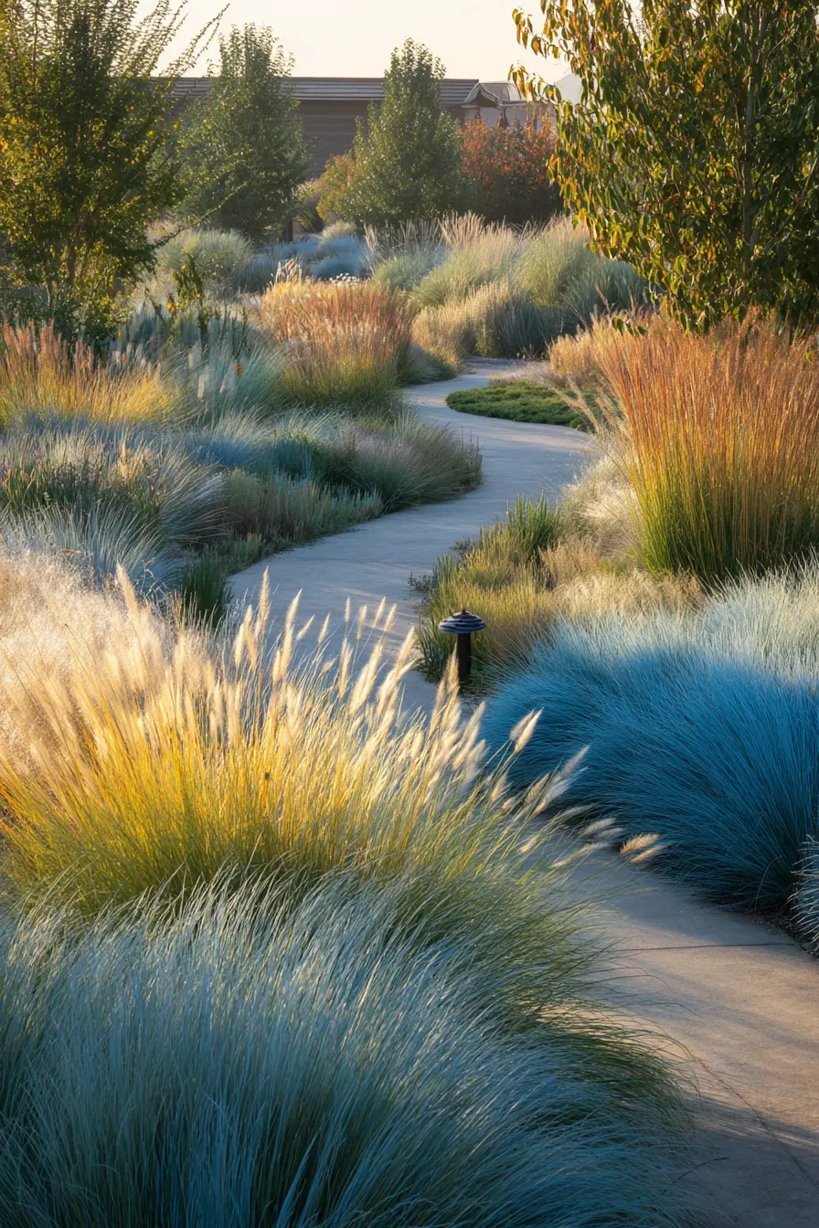 Ornamental Grasses for a Flowing Walkway Design