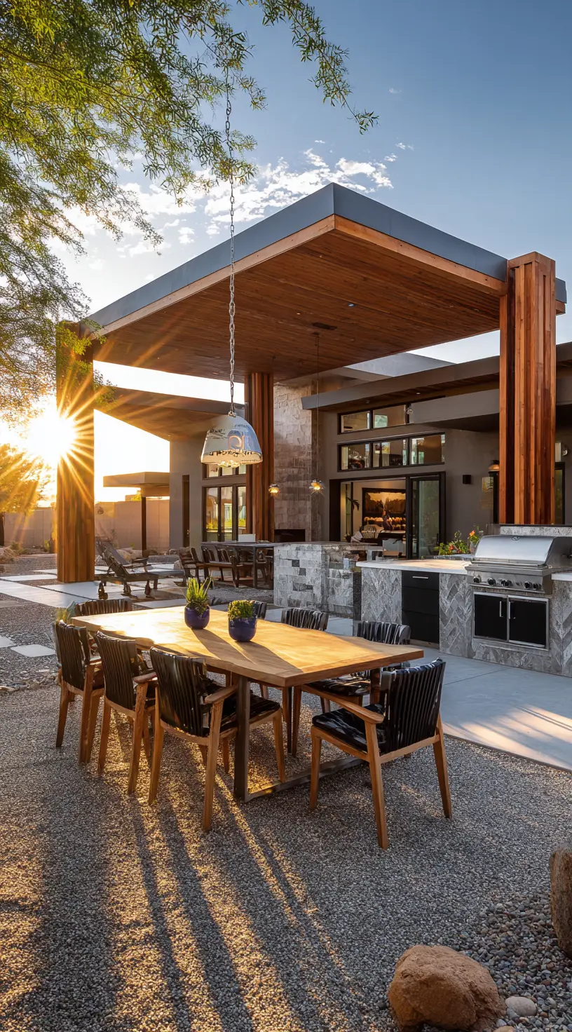 Open-Air Kitchen with Strong Lines