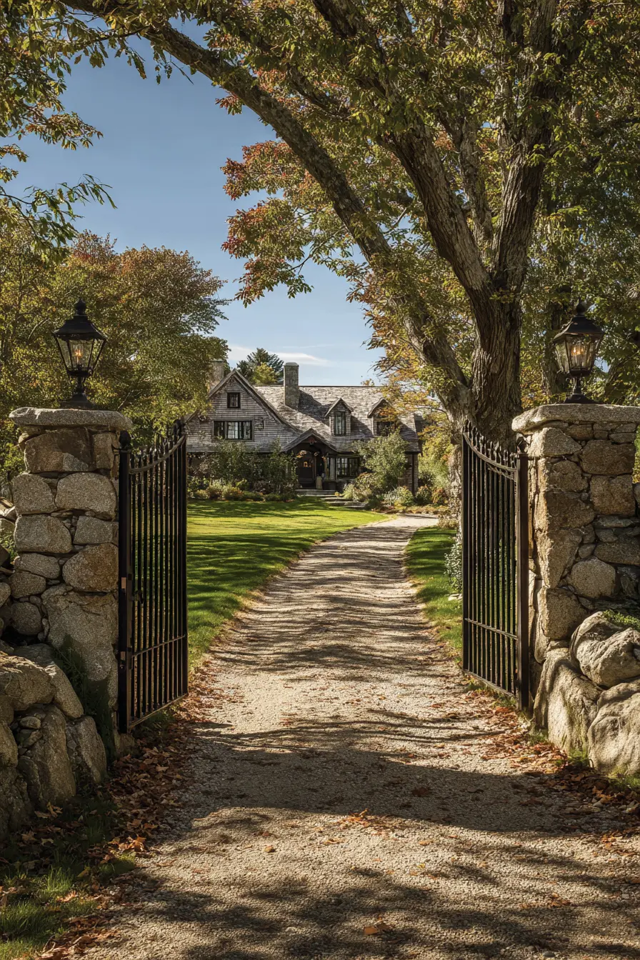 Classic Stone Driveway Posts