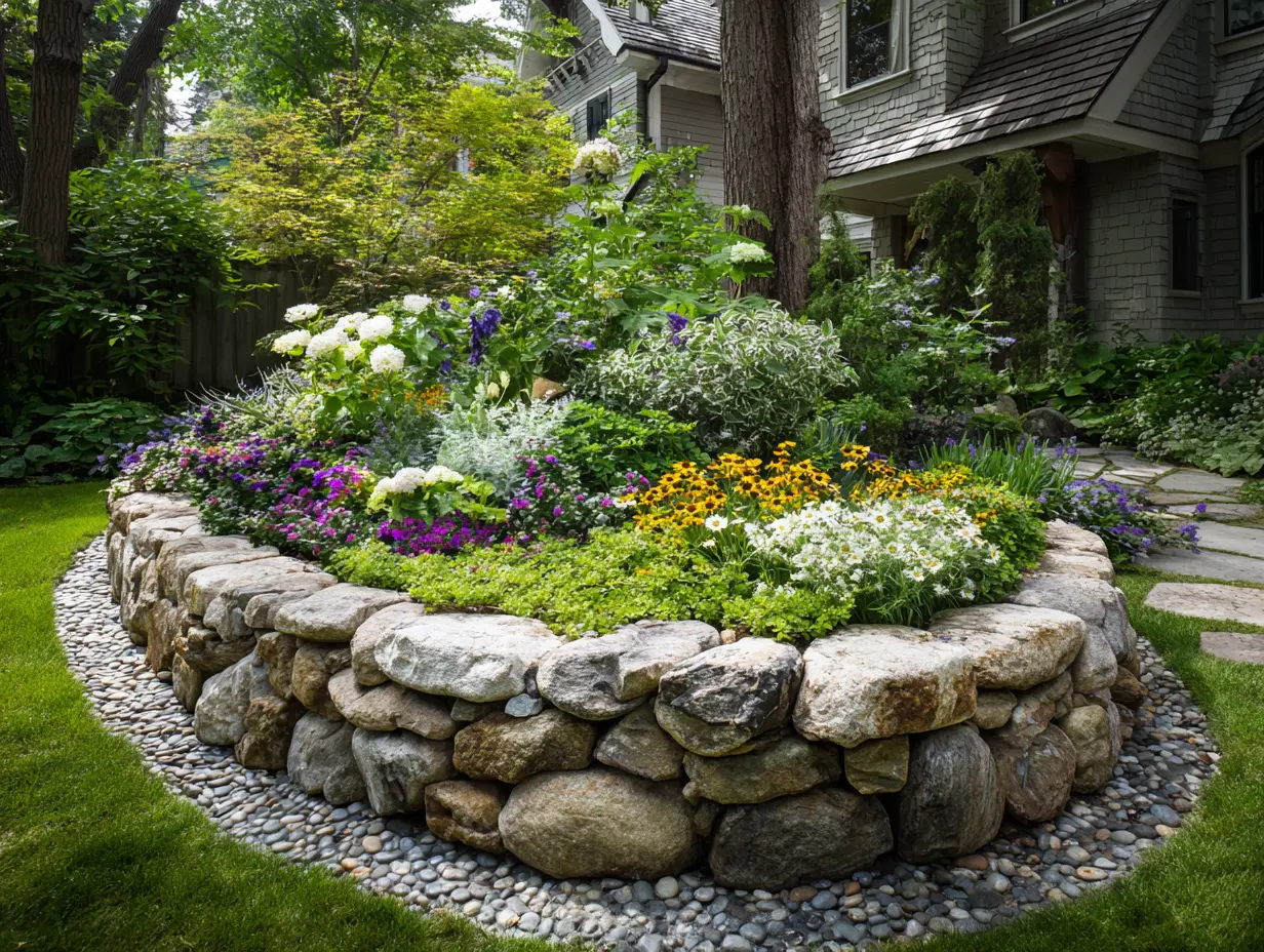 Design Permanent Raised Garden Beds Using Stones