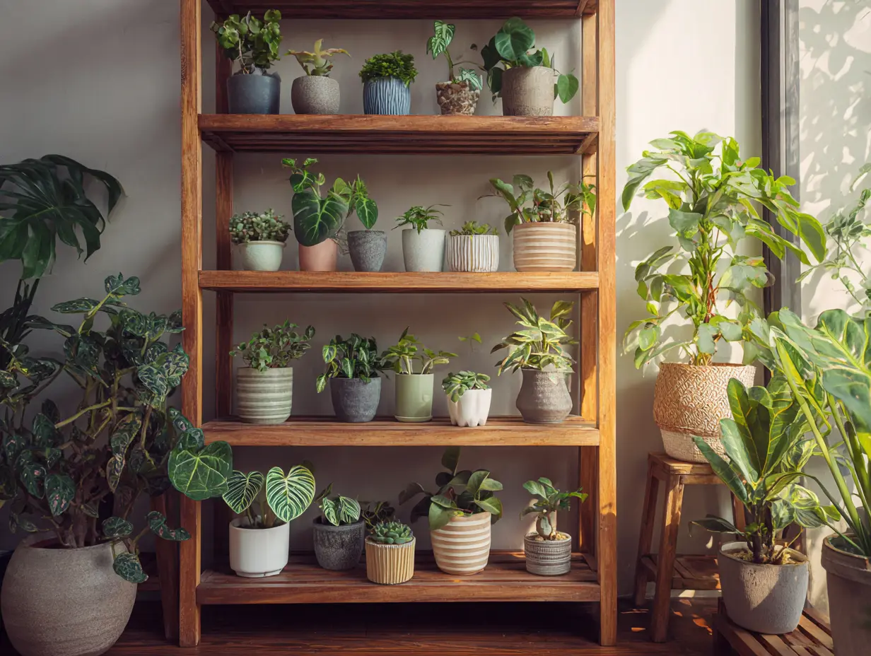 Design a Bookshelf Filled With Plants