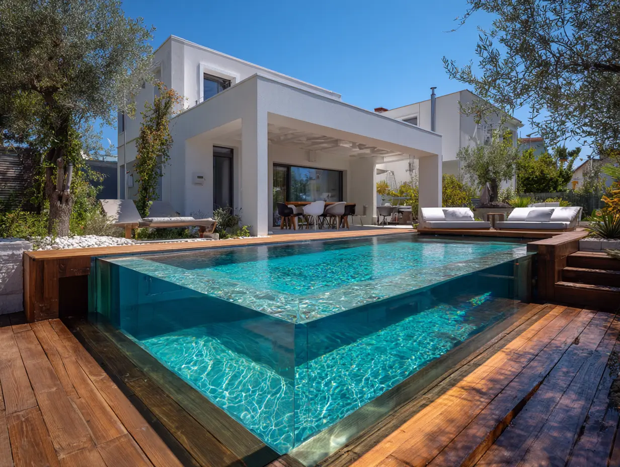 Install a Transparent Acrylic Side for the Pool