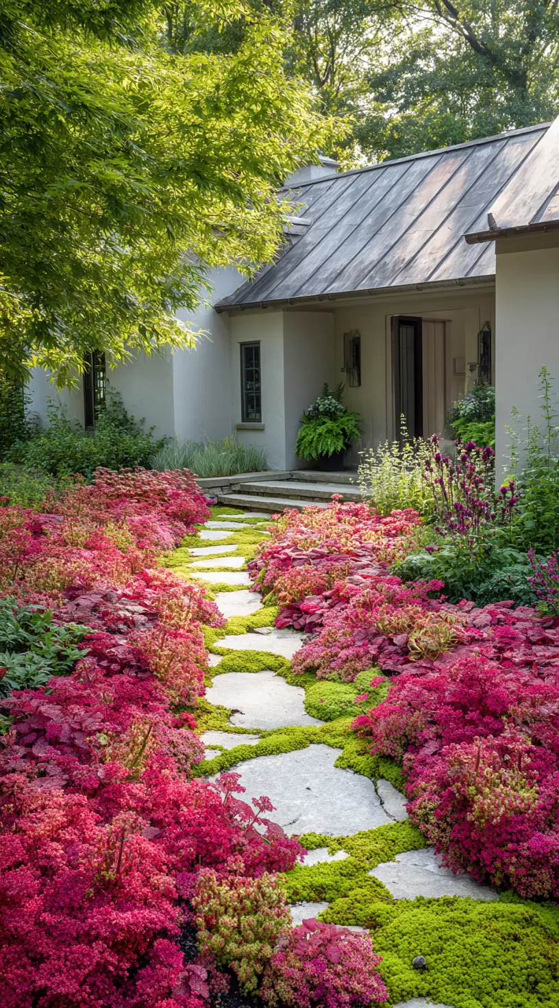 Heuchera Guiding the Way to a Welcoming Entrance