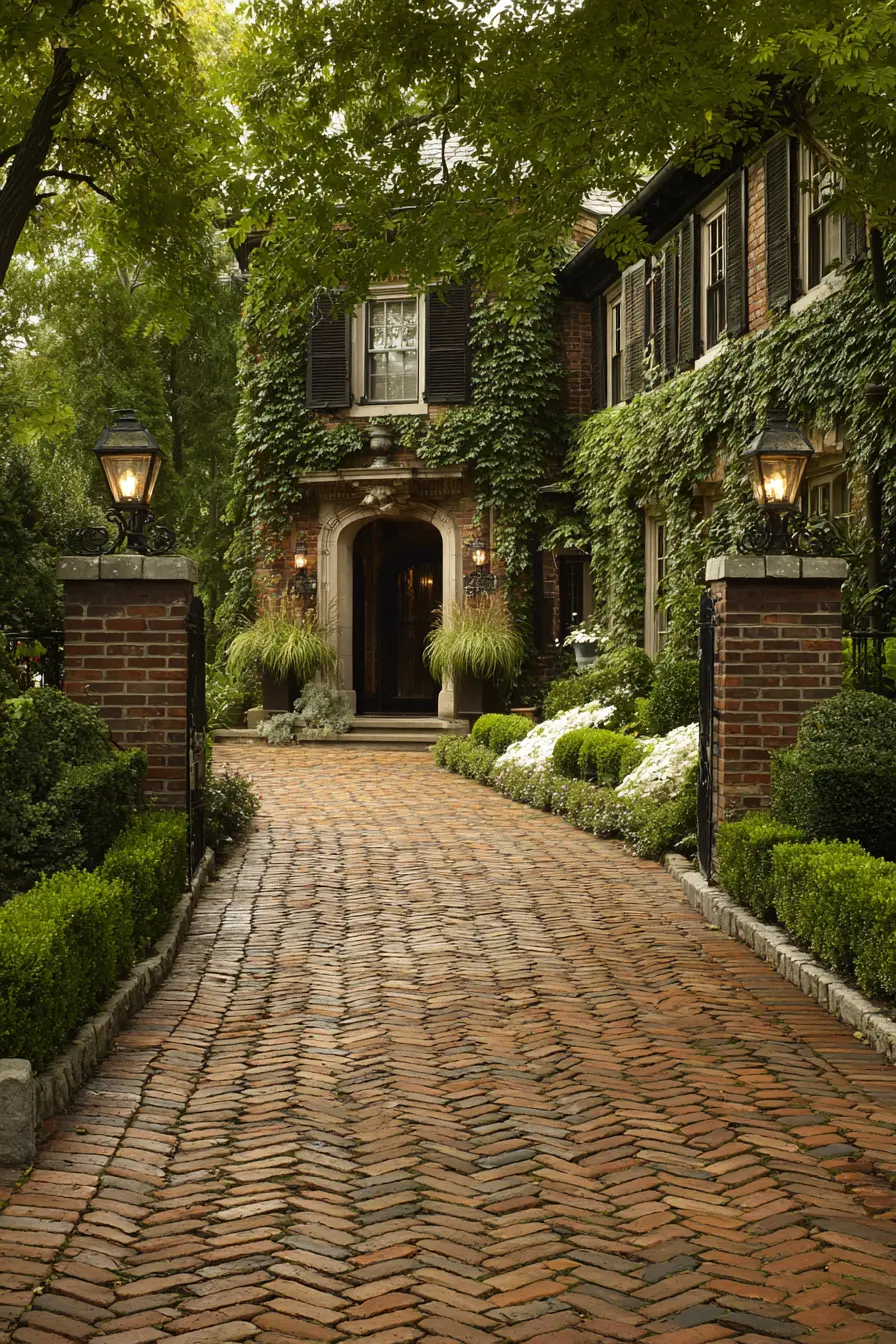 Brick Pillars Framing a Classic Entry