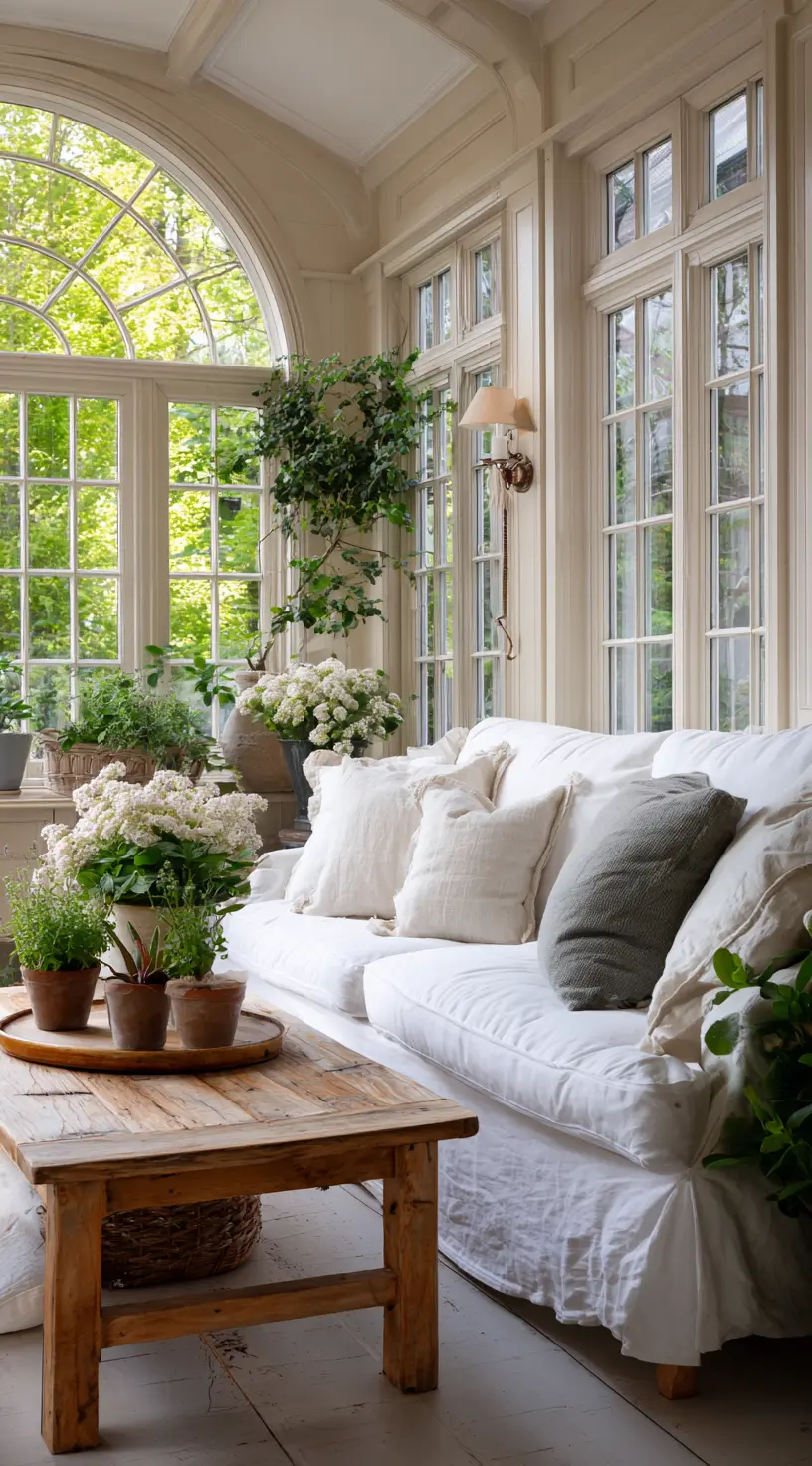 Lush Sunroom with Timeless Comfort