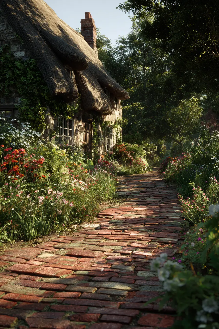 Weathered Brick Cottage Pathway