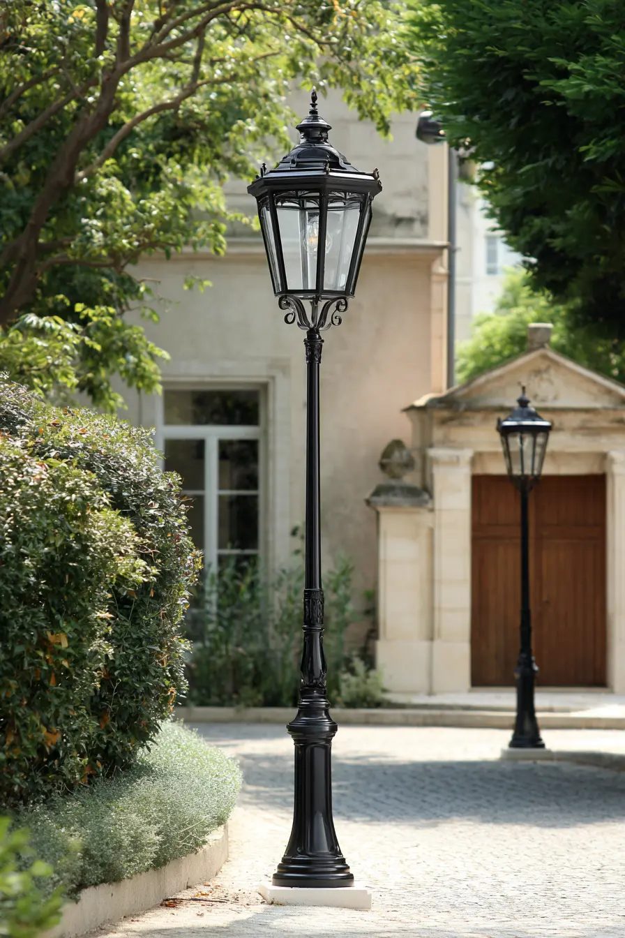 Vintage Black Driveway Lamp Post