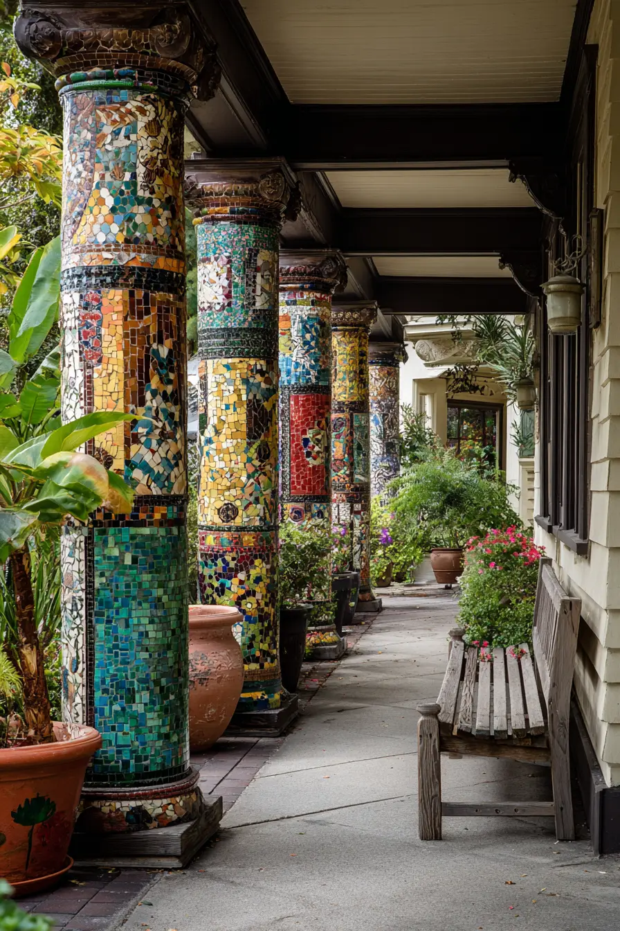Mosaic Wrapped Columns with Artistic Beam Design