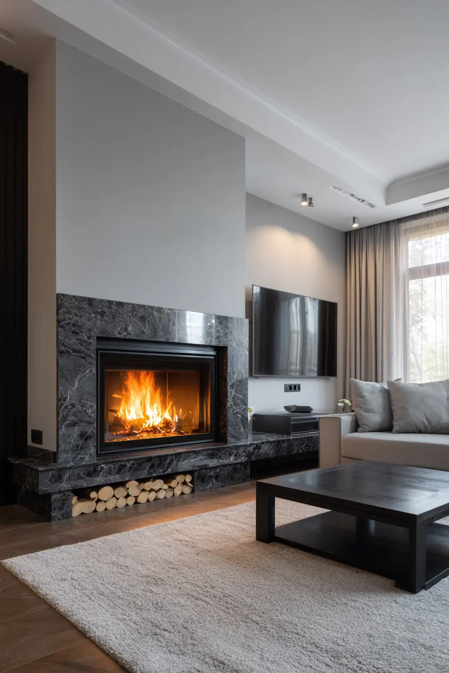 Sleek Balance in Modern Marble