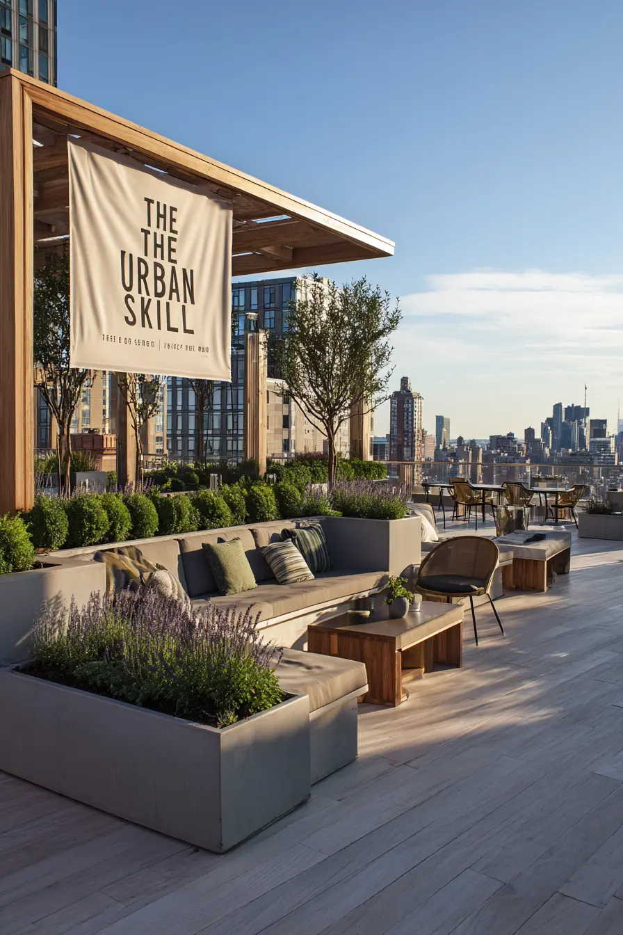 Rooftop Patio with Contemporary City Style