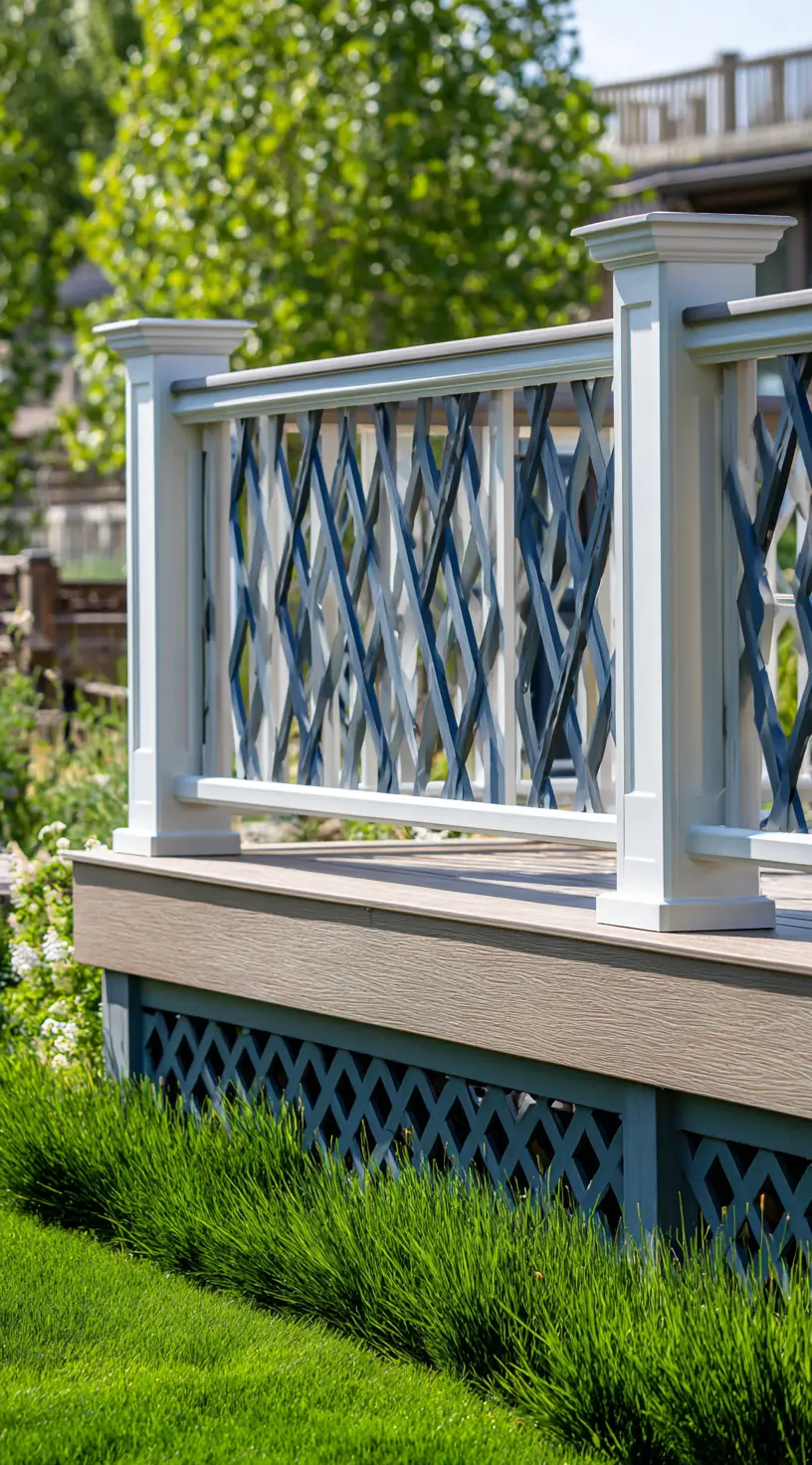 Decorative Lattice Skirting with Bold Color Contrast