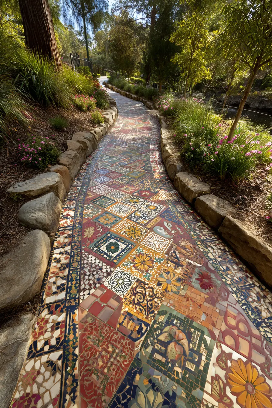 Colorful Mosaic Garden Path