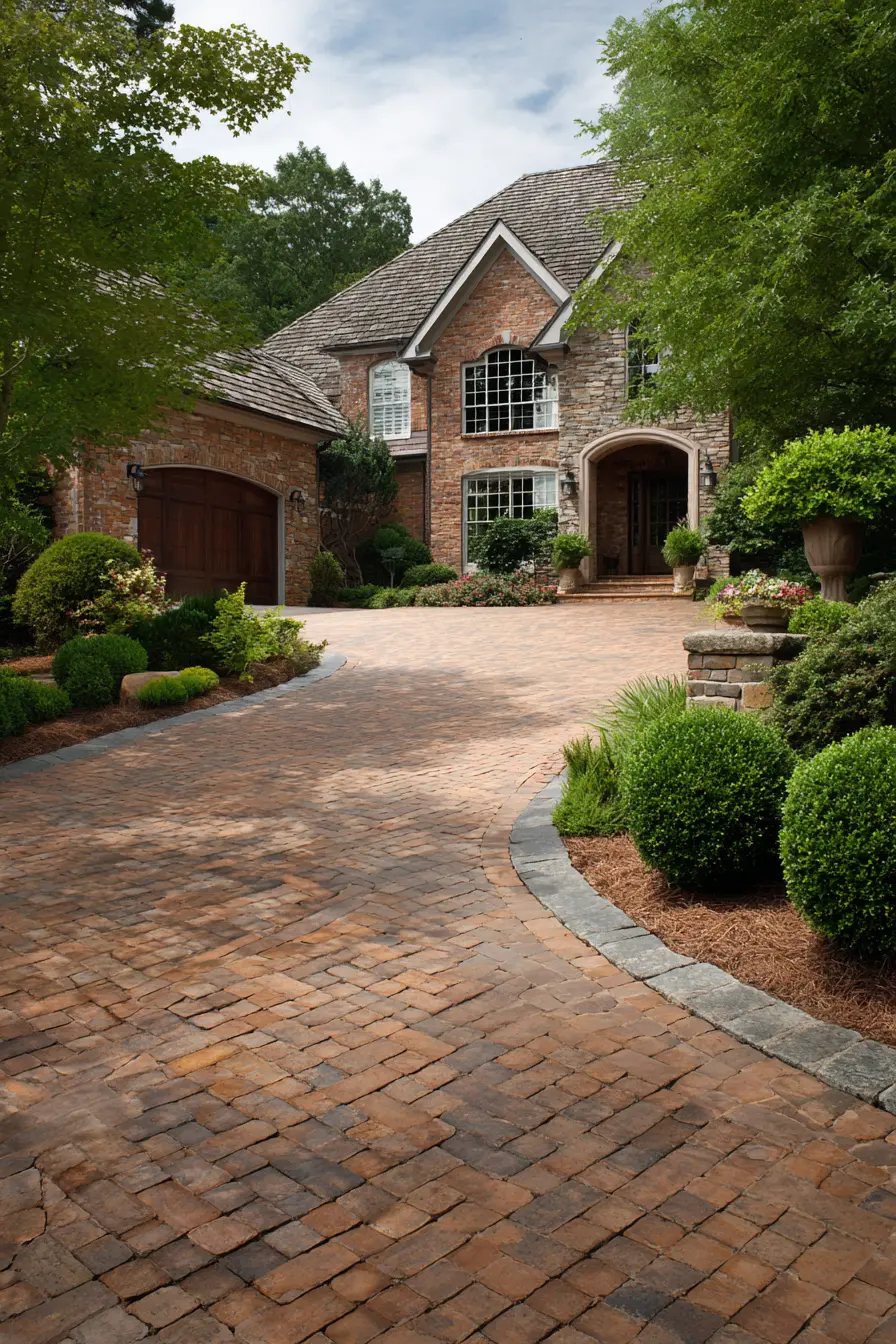 Classic Brick Parking Pad with Warm Appeal