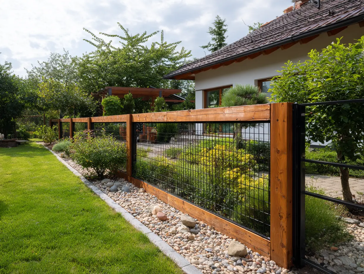 Combine Wire Mesh With Wooden Frames for an Open Fence
