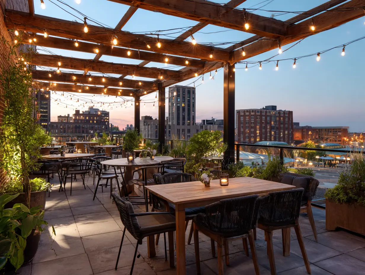 Create a Canopy of Festoon Lights
