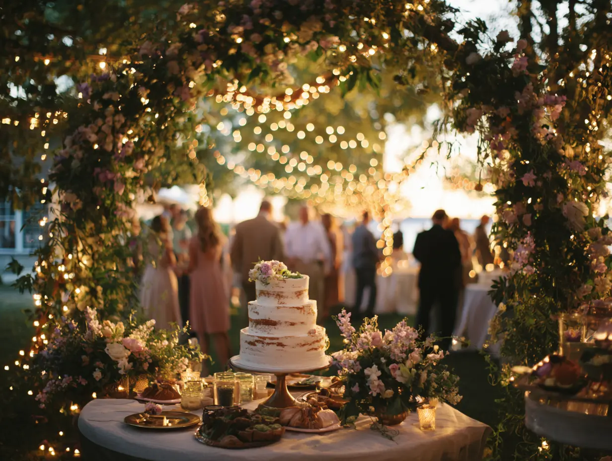 Spotlight Key Areas Like the Cake Table or Dance Floor