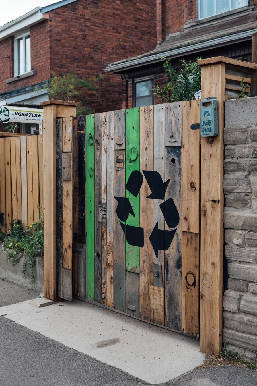 Reclaimed Wood Gate for a Creative Driveway Barrier