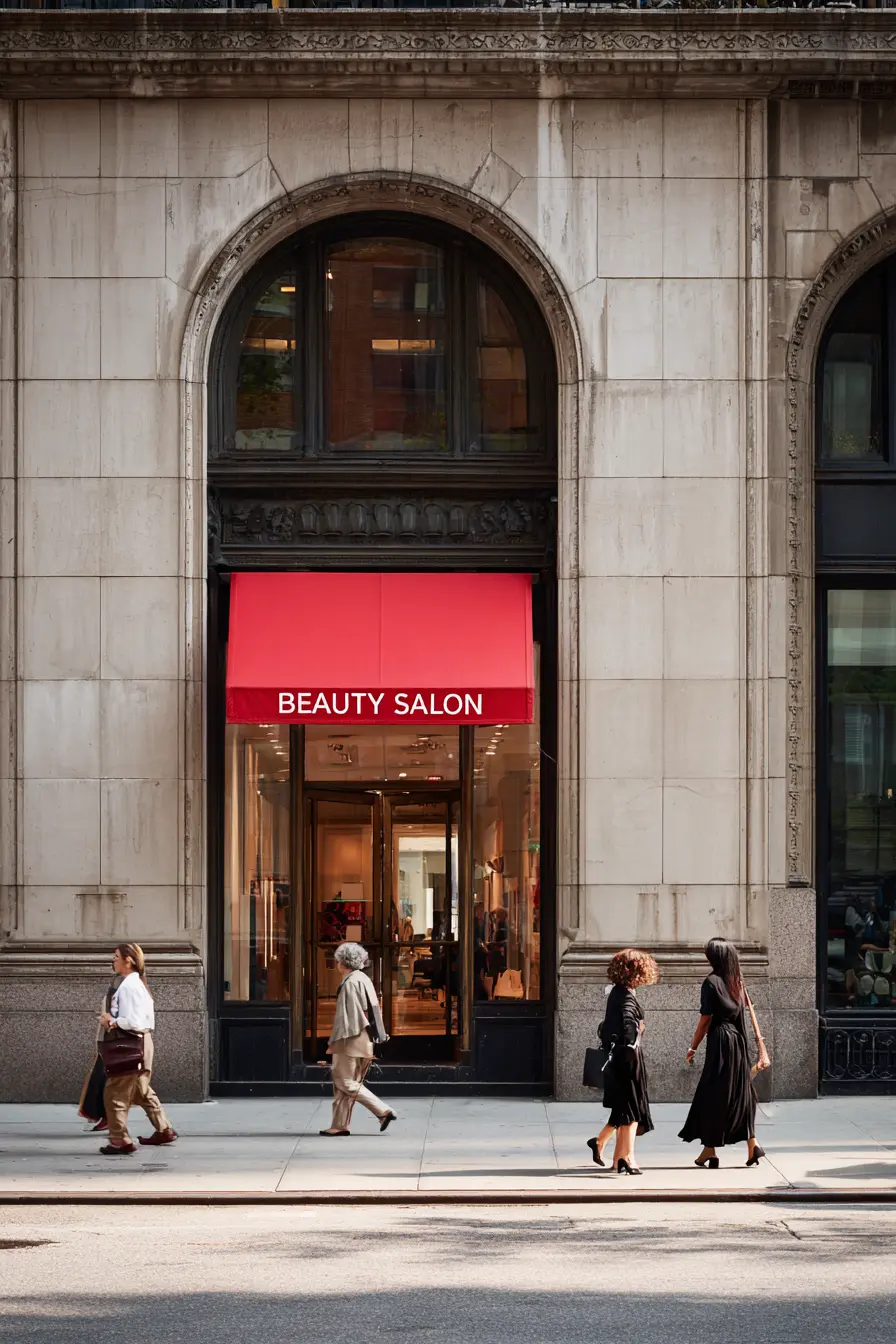 Bold Red Awning with City Style