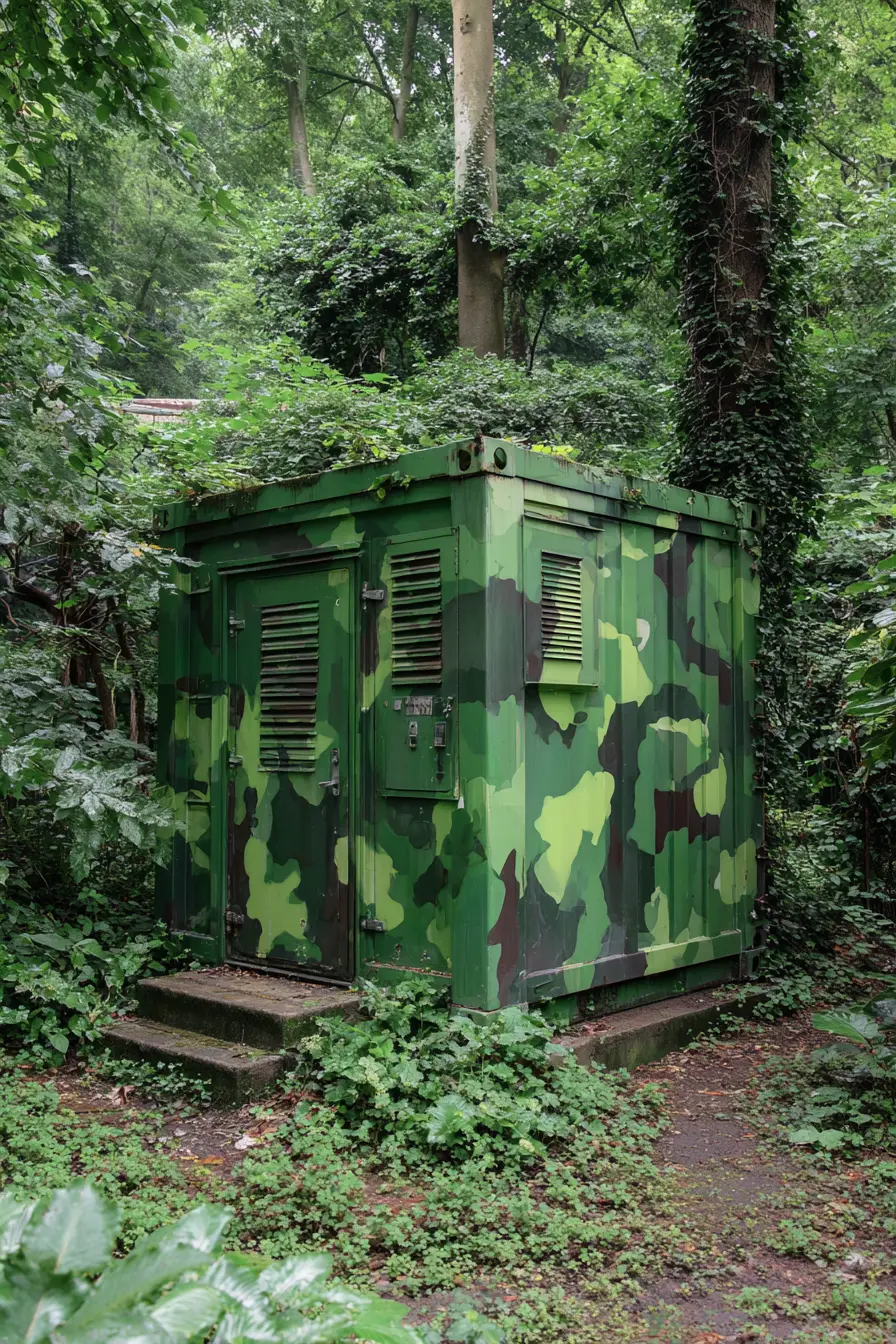 Camouflage Metal Shed for a Woodland Blend