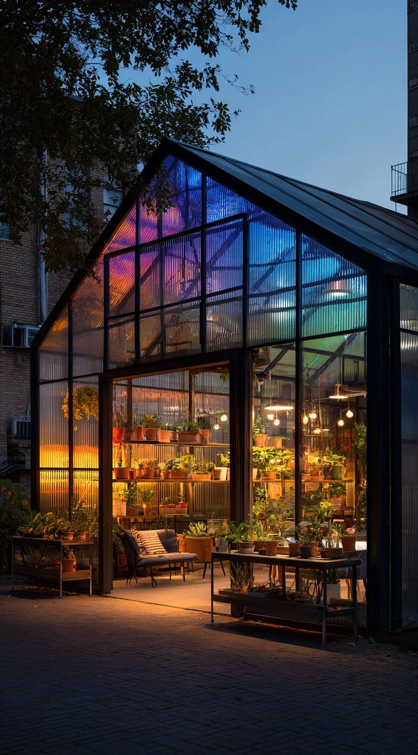 A Greenhouse That Shines After Dark