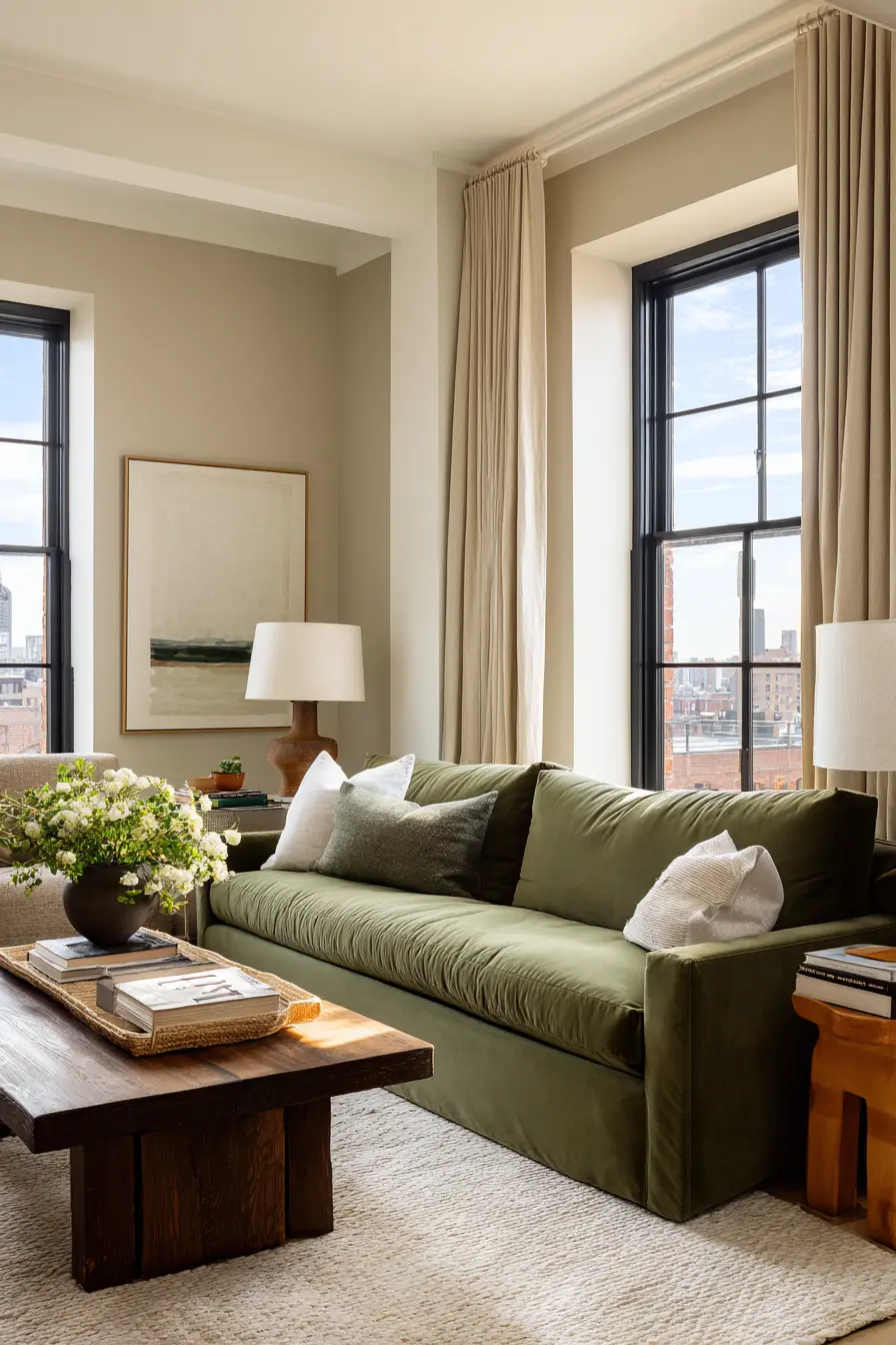 Olive Green Sofa: Comfort Rooted in Nature