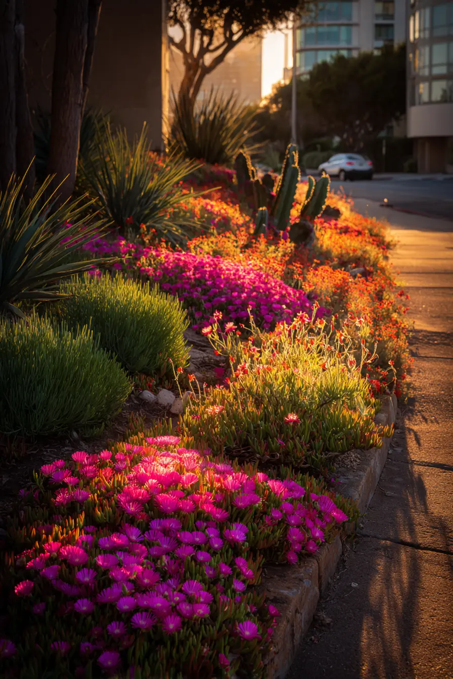 Ice Plant Ground Cover for a Vibrant Curbside Appeal