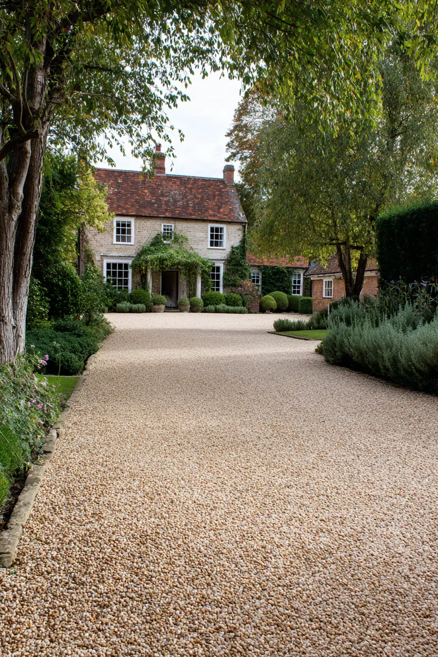 Classic Gravel Driveway for a Country Home