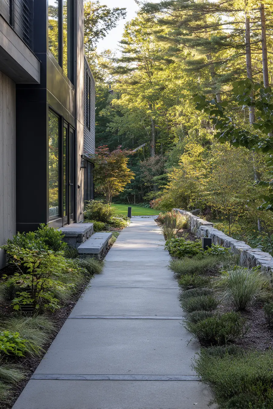 Modern Walkway with Natural Green Borders