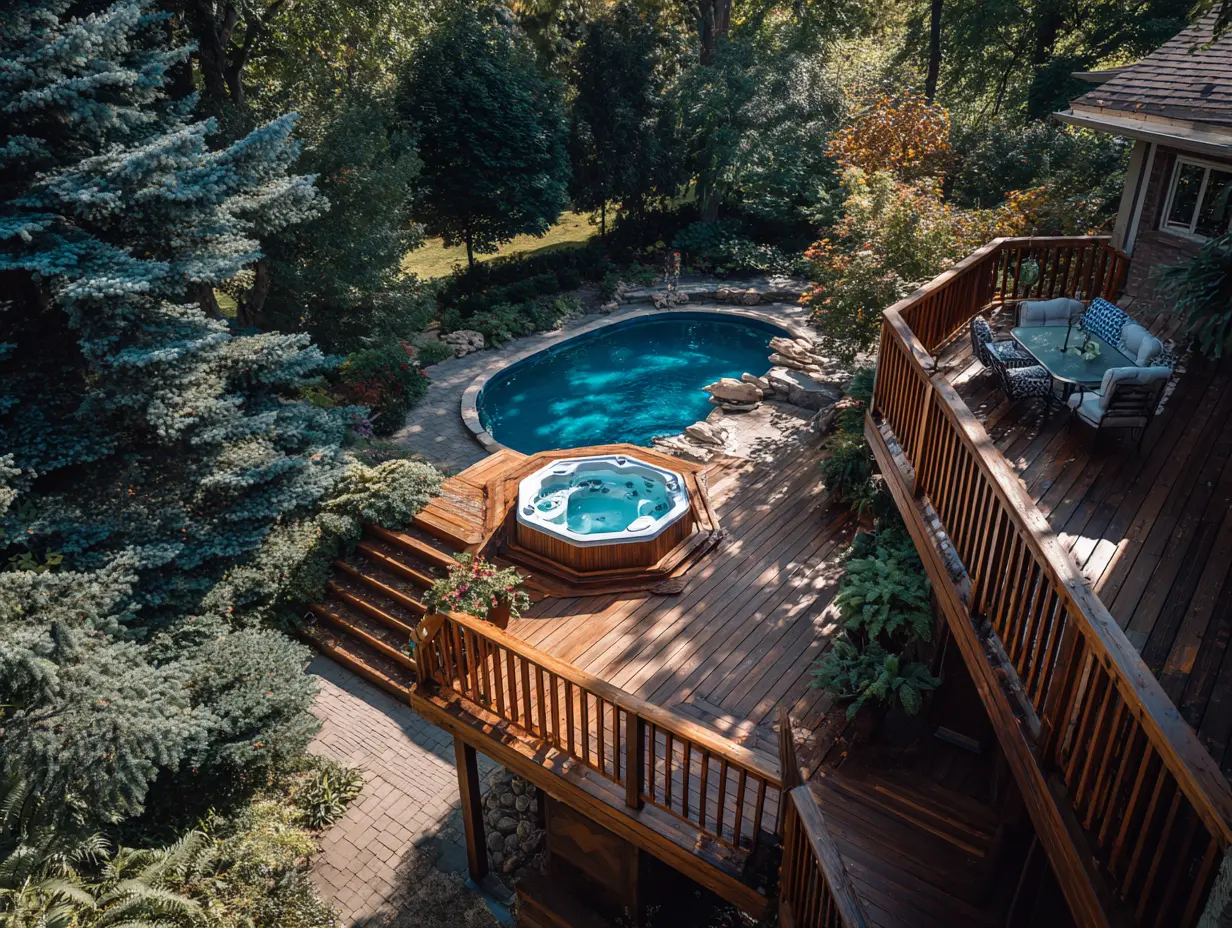 Create Multiple Deck Levels Around the Pool