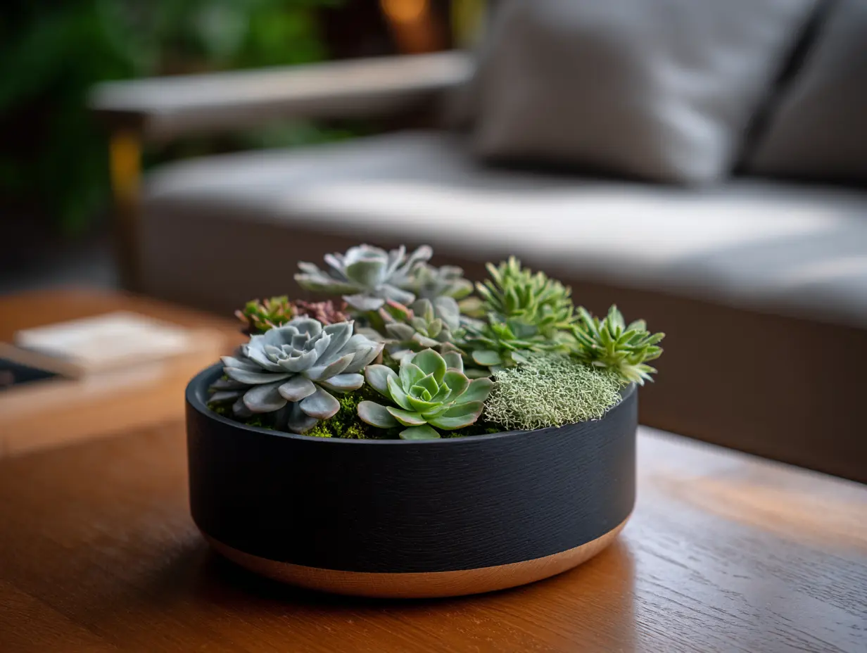 Incorporate a Small Succulent Arrangement on Your Coffee Table
