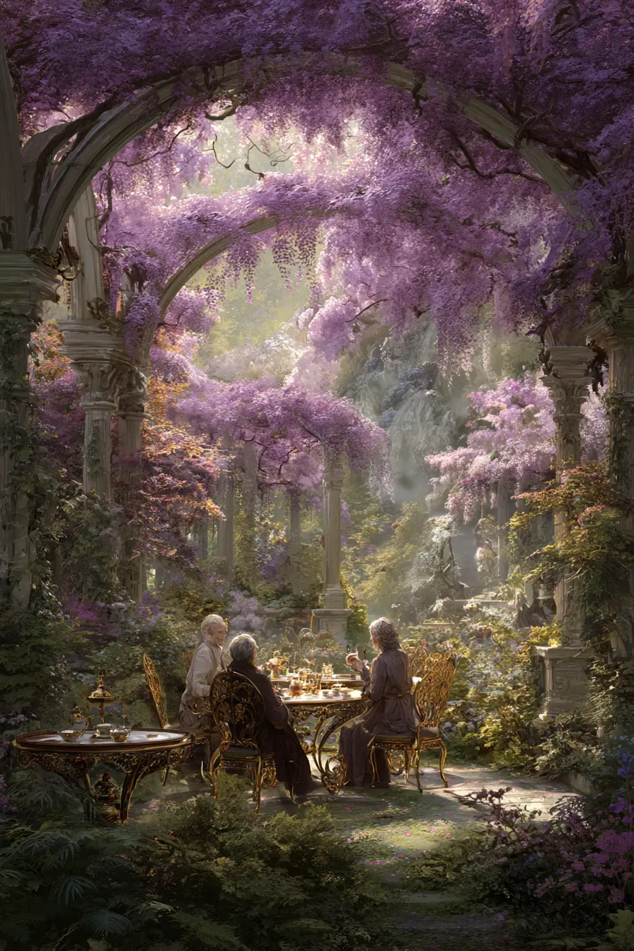 Outdoor Dining with Wisteria