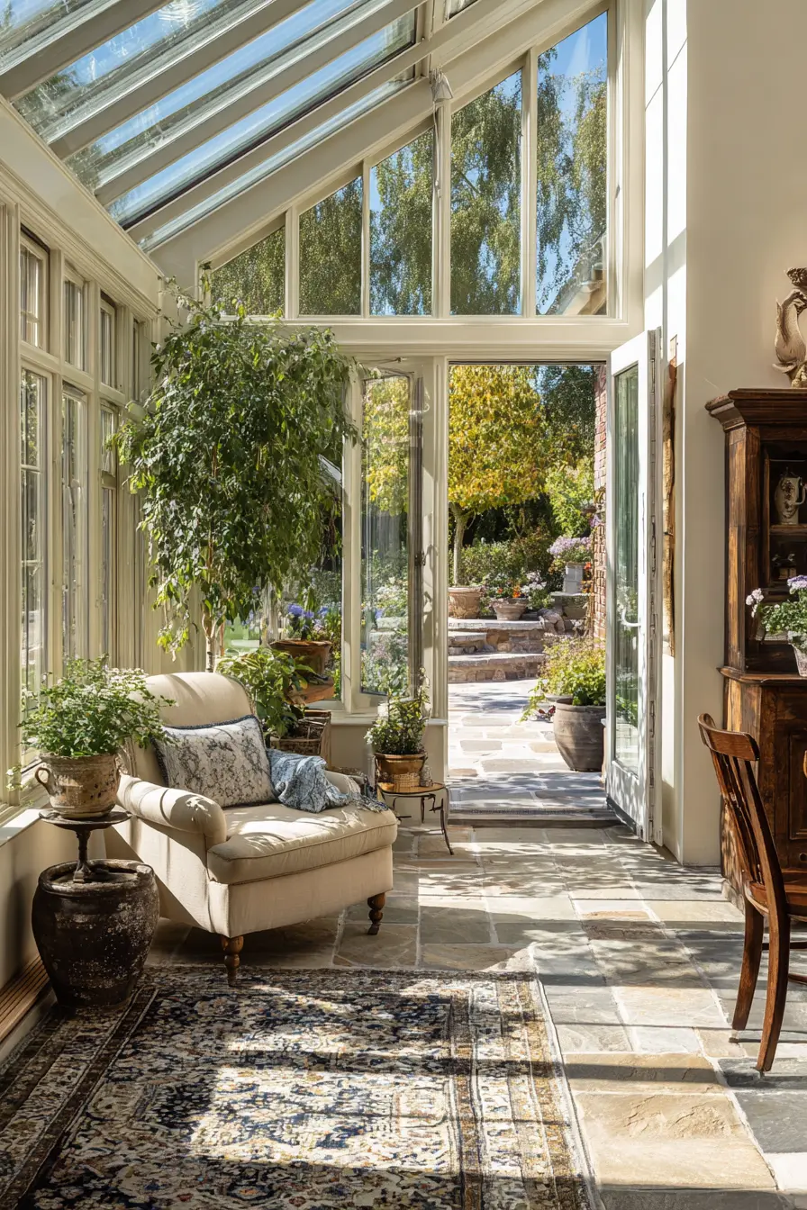 Classic French Doors Leading to a Garden Terrace