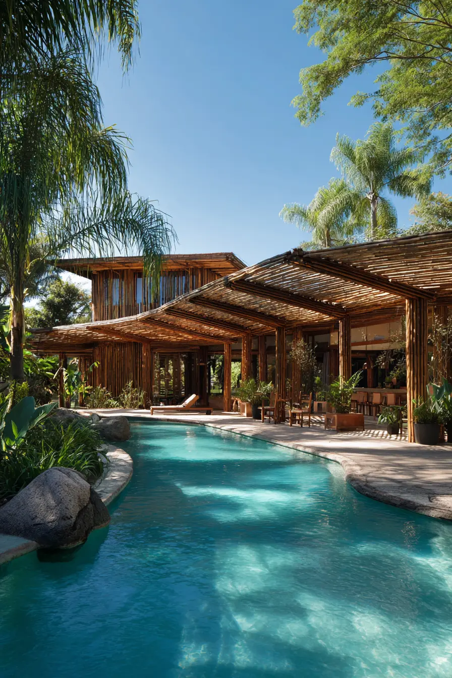 Tropical Retreat with Bamboo Beam Wraps