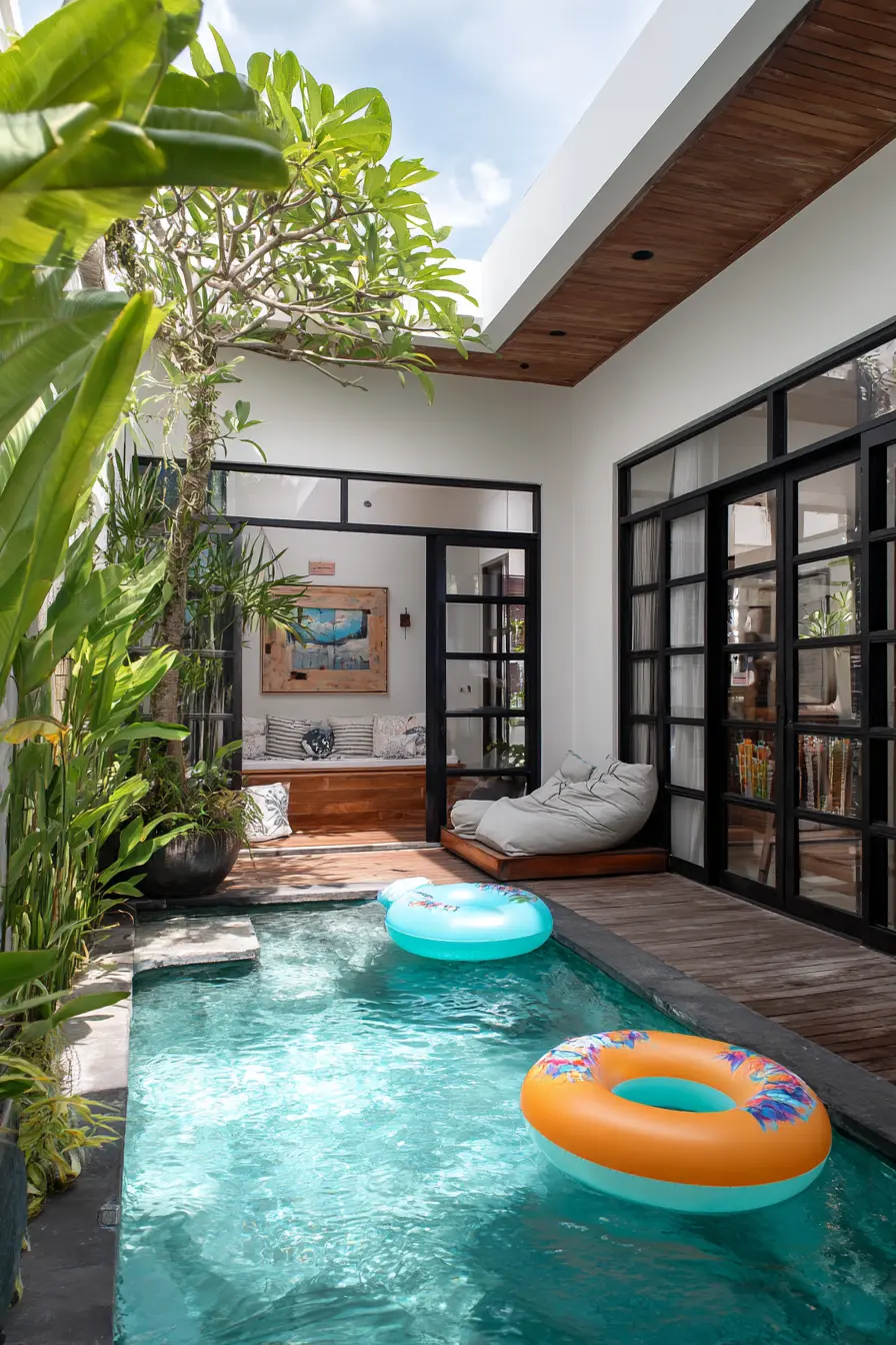 Turning a Narrow Courtyard into a Resort-Like Pool
