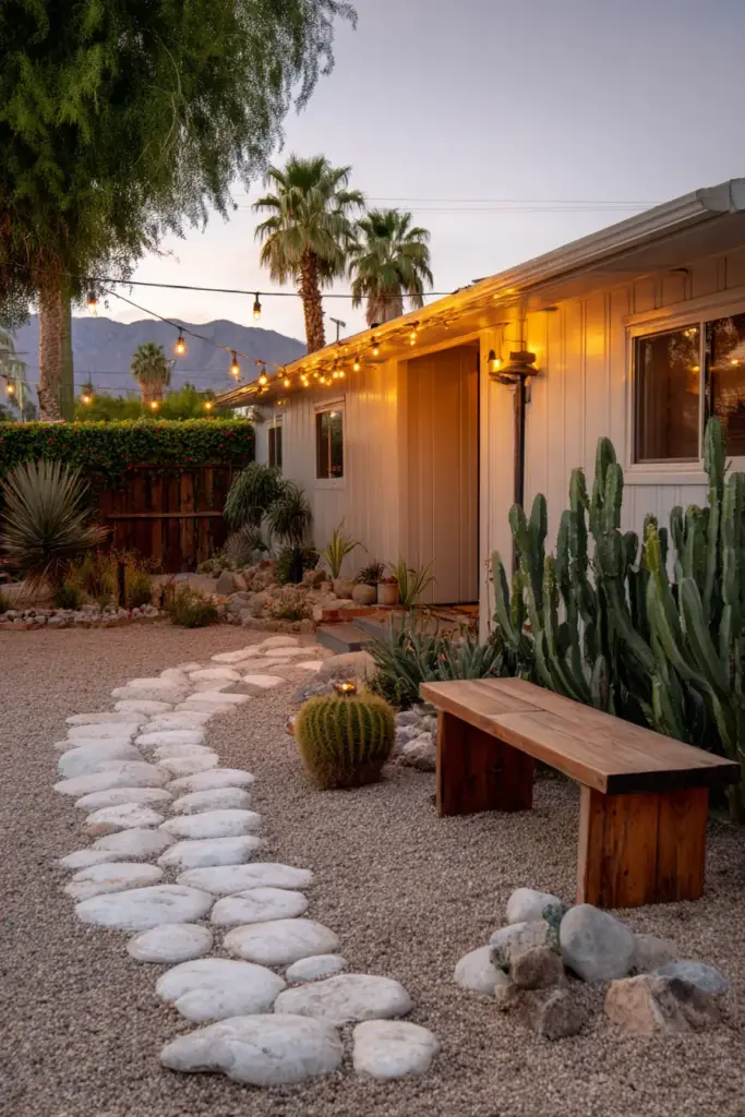 Desert-Inspired Outdoor Space for a Mobile Home