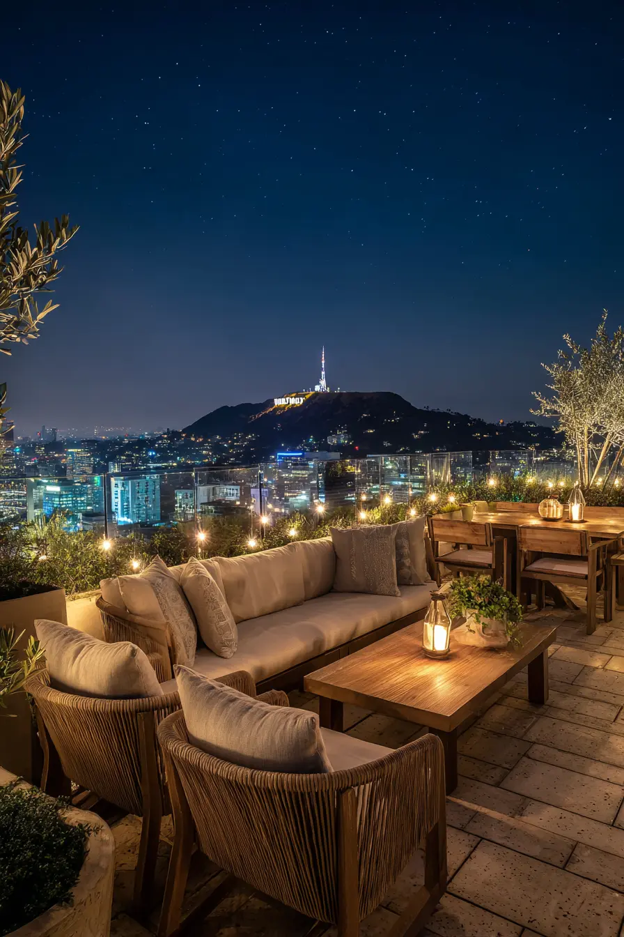Rooftop Patio with Scenic Night Views