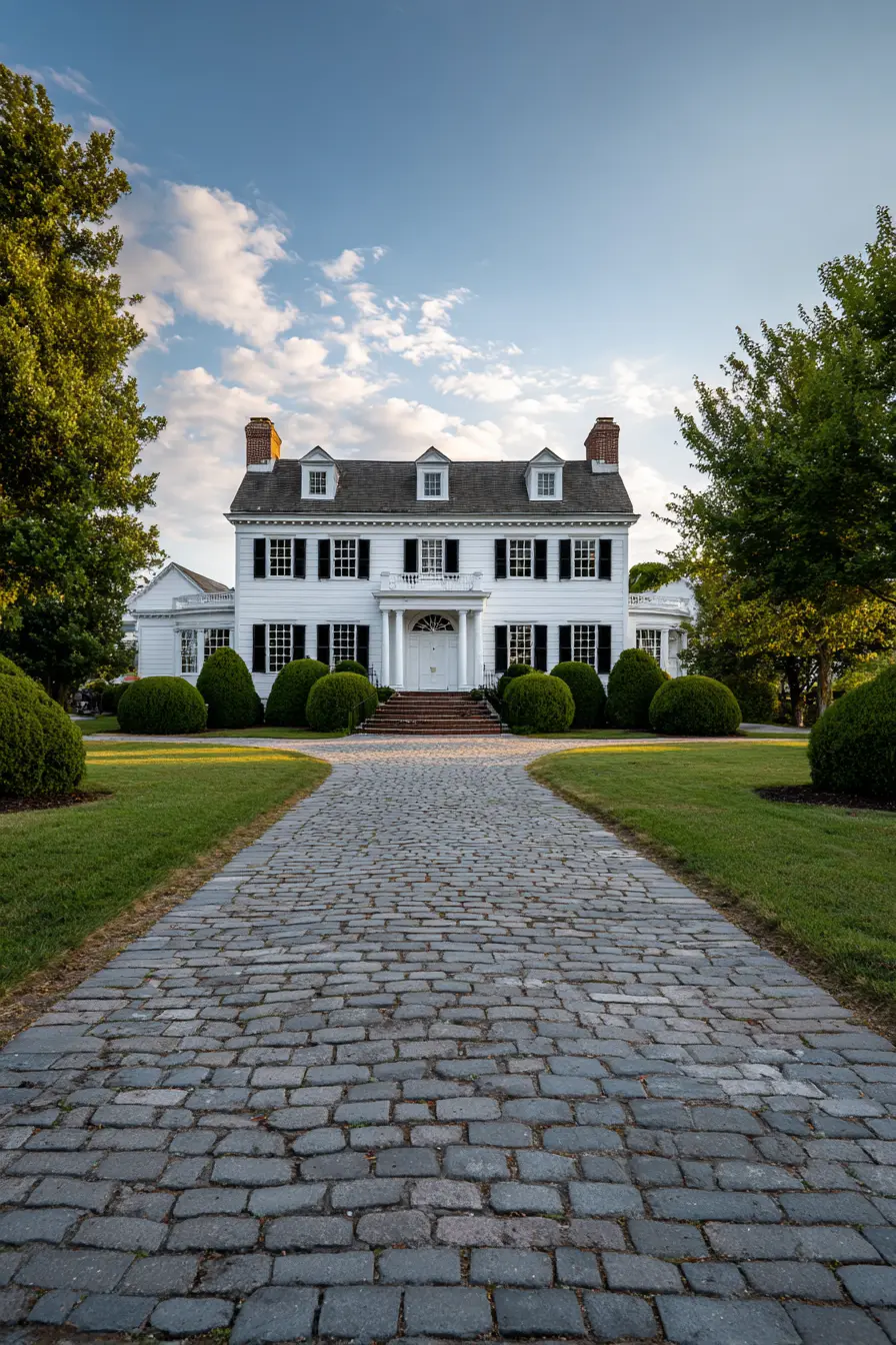 Classic Cobblestone Block Paved Driveway
