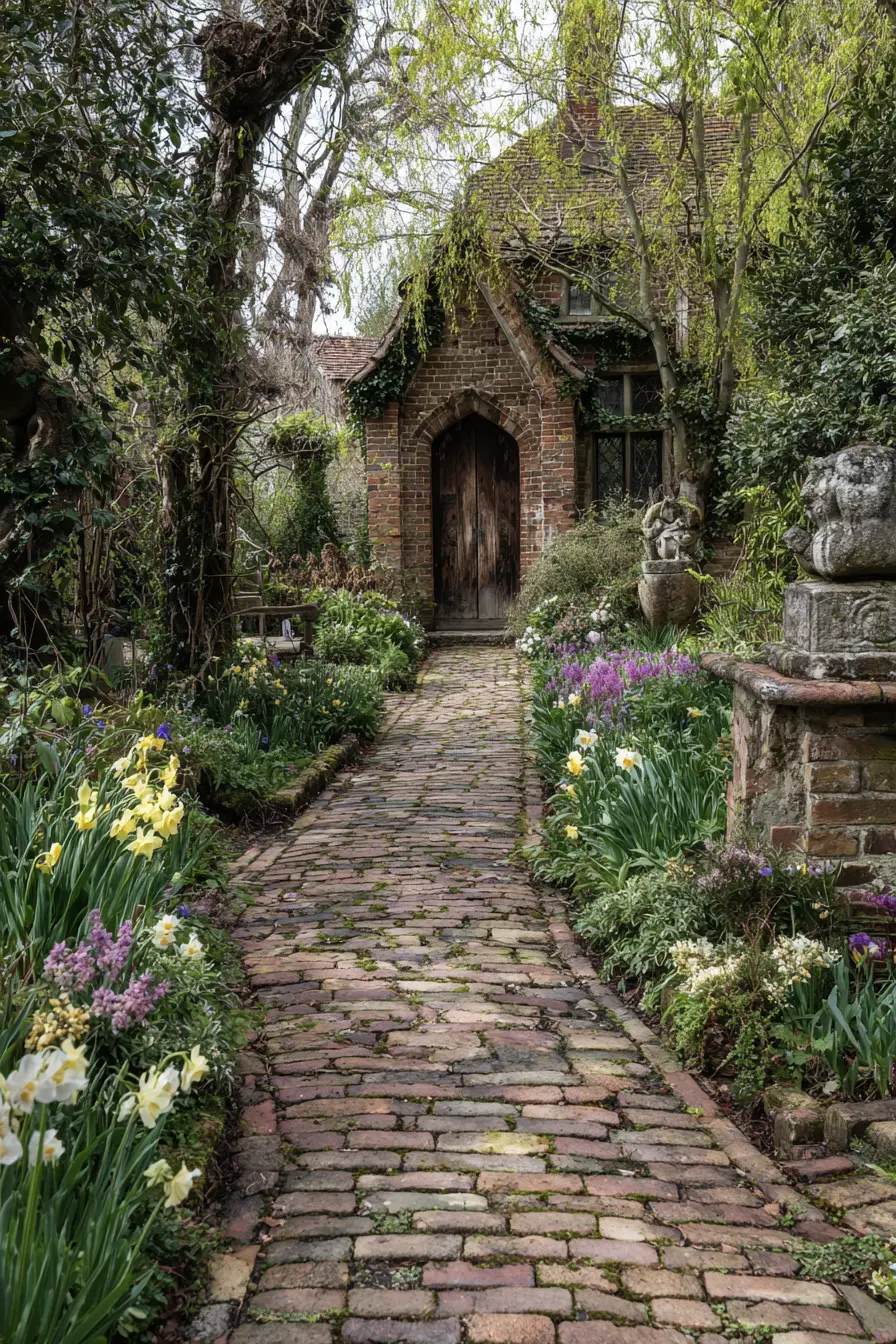 Weathered Brick Garden Pathway