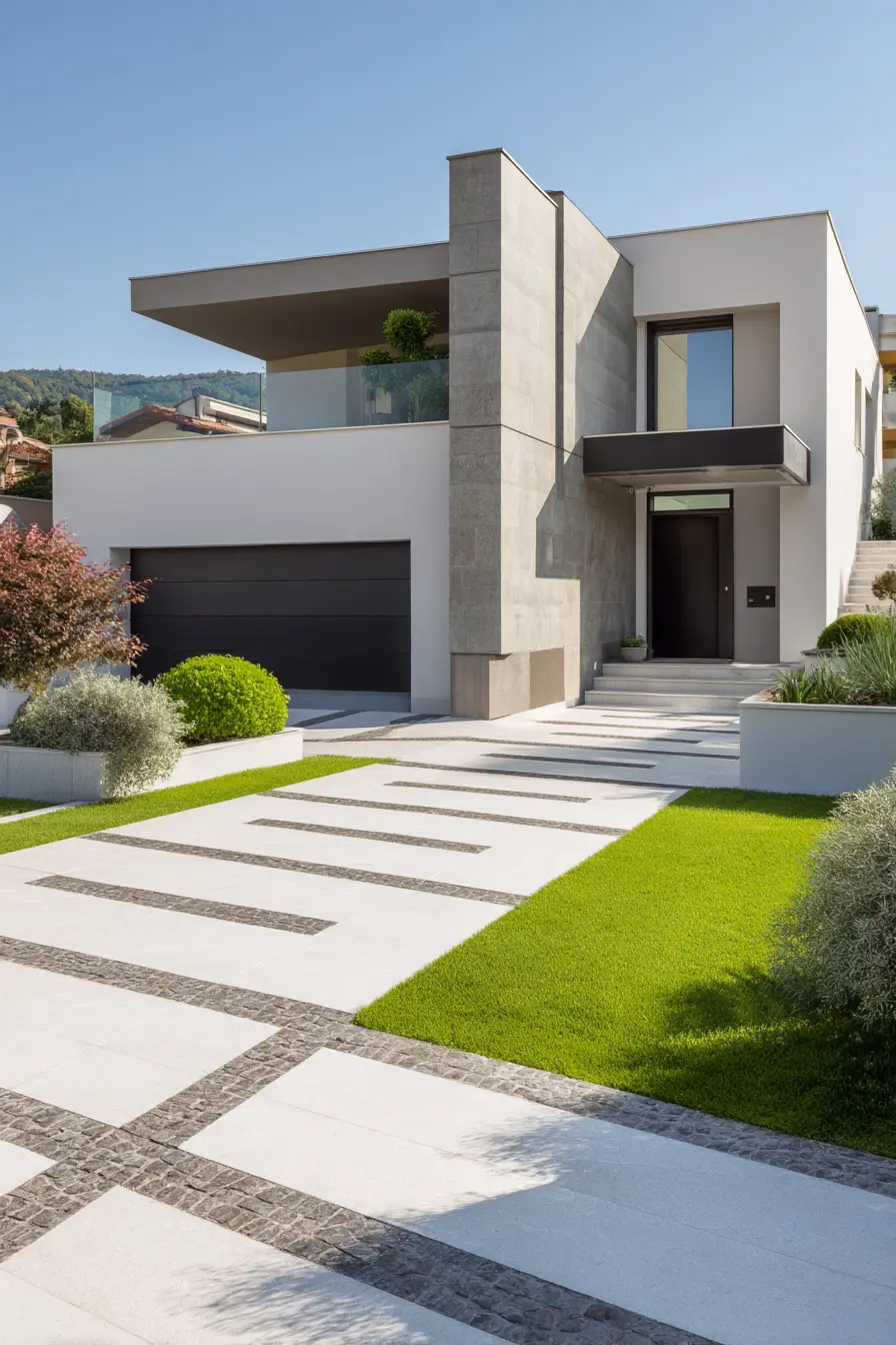 Contemporary Block Paving with Linear Design