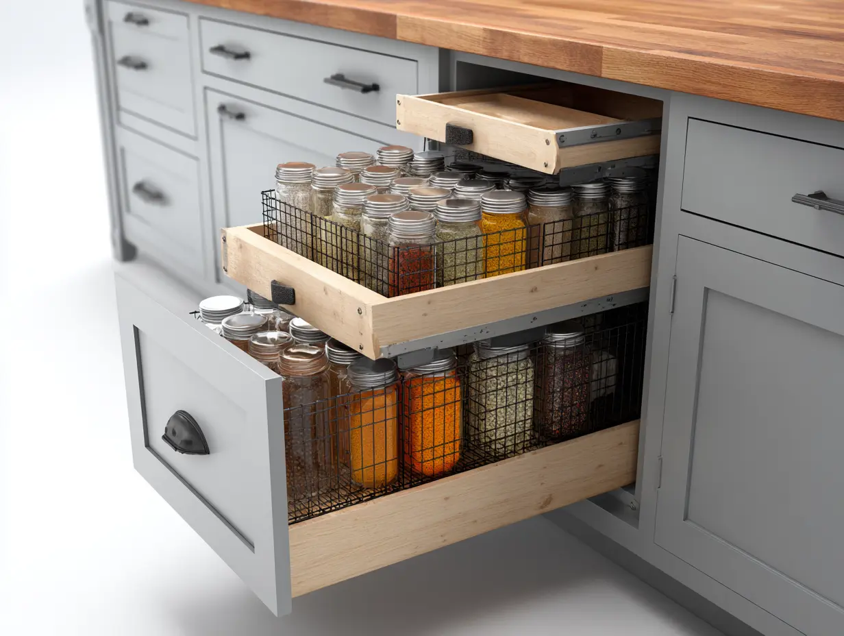 Add a Pull-Out Spice Rack for Easy Access to Herbs and Spices