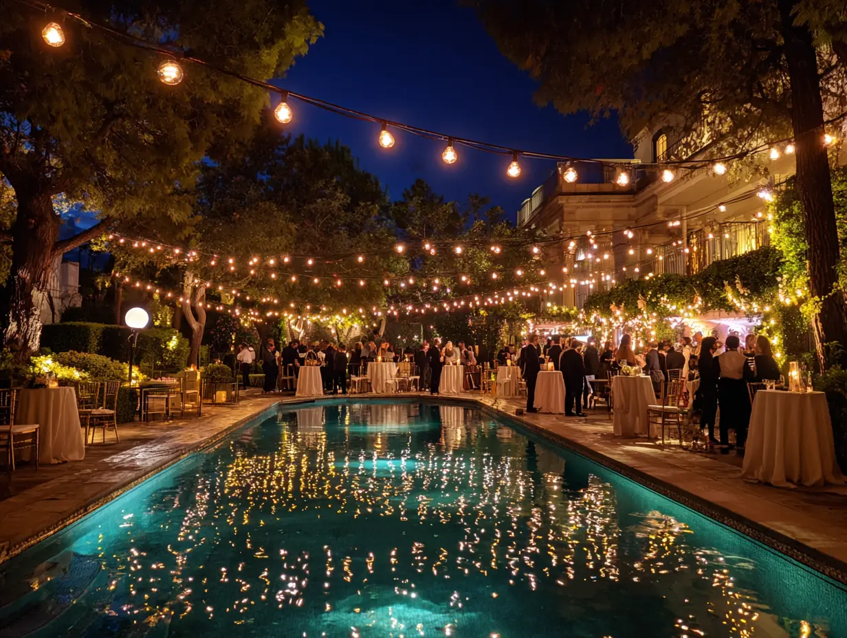 Decorate Poolside Areas With String Lights for Better Nighttime Visibility
