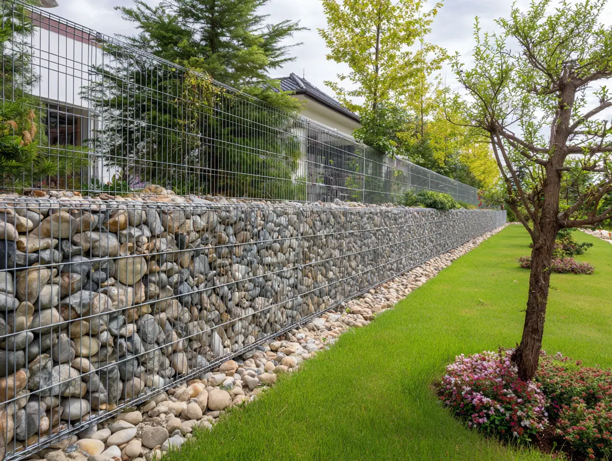 Outline With a Gabion Wall