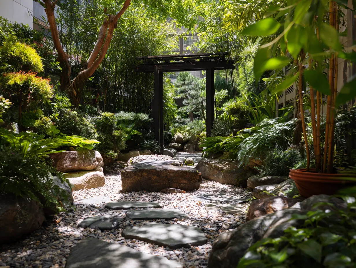Small Garden With Reflective Mirror