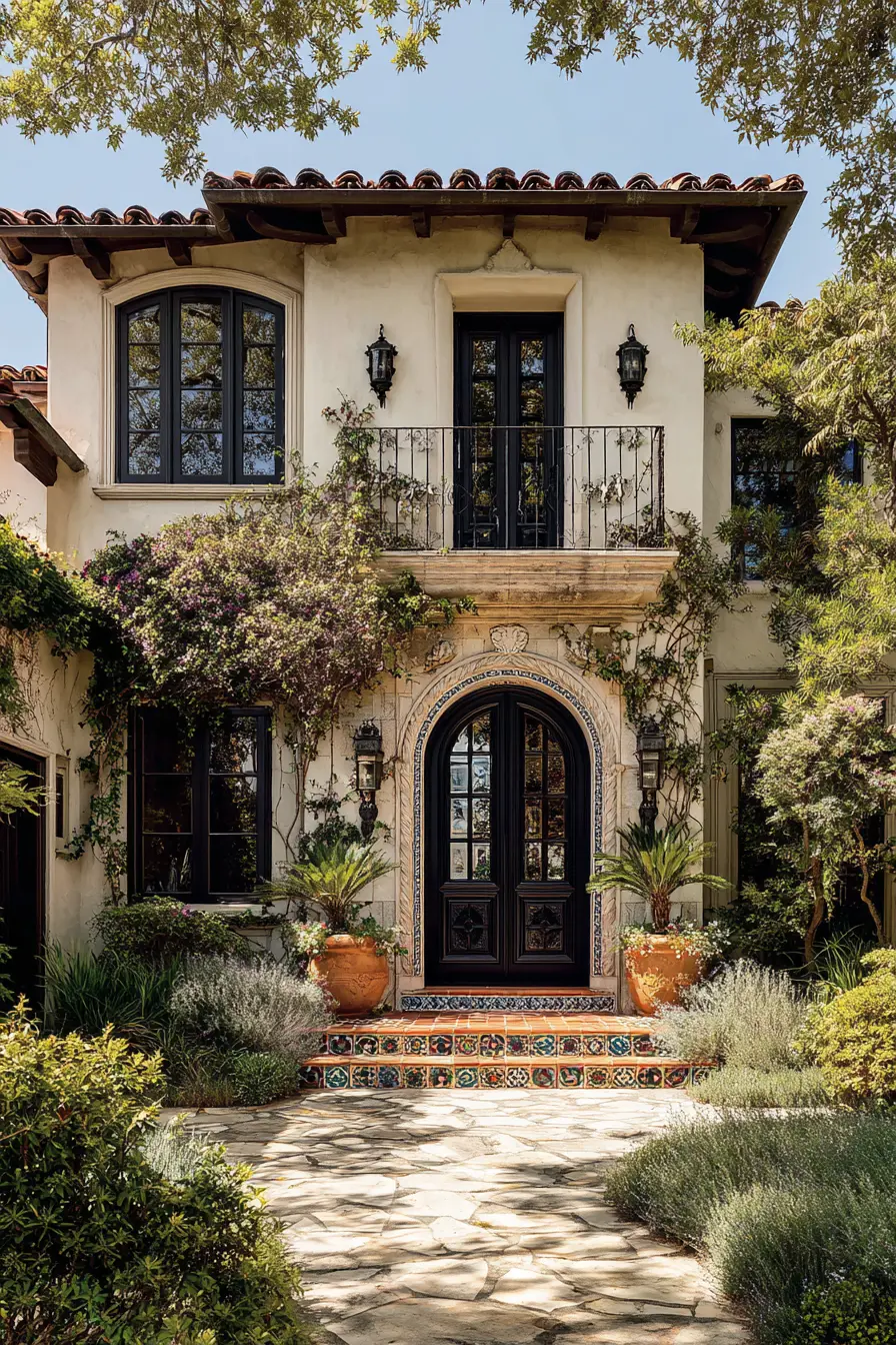 Cream Stucco with Bold Black Accents