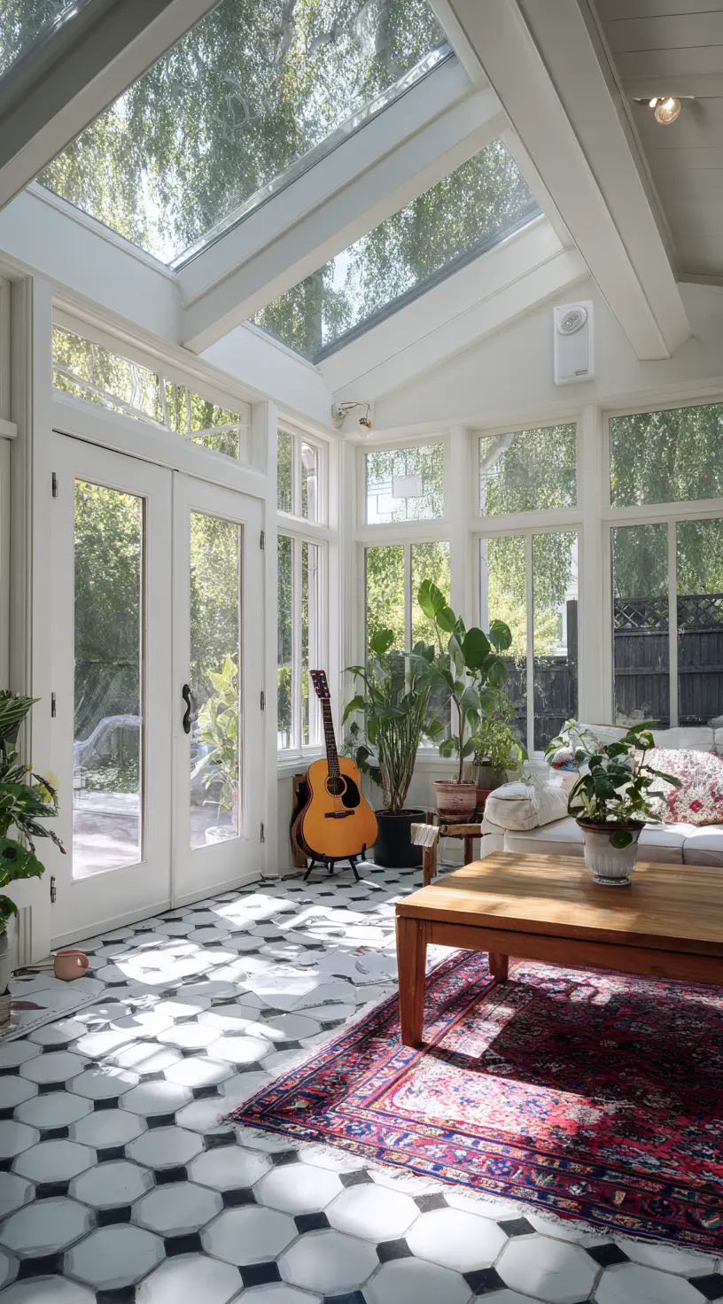 Bright Sunroom with Eclectic Charm