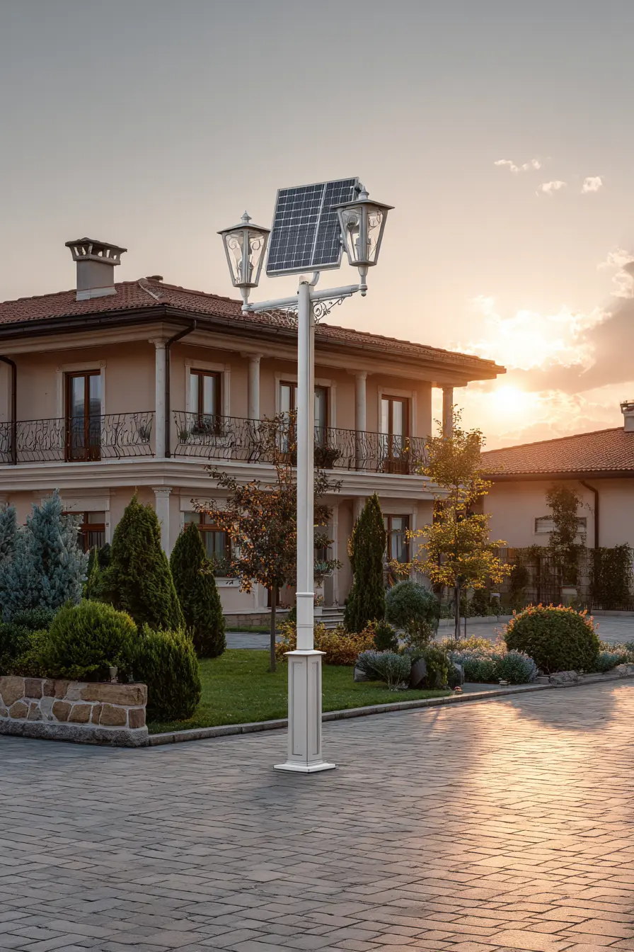 Solar-Powered Driveway Lamp Post