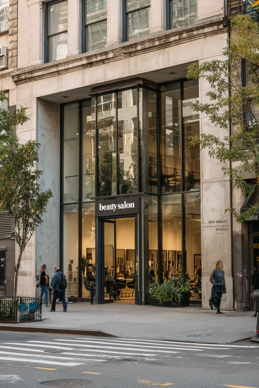 Sleek Glass Front with Urban Flair